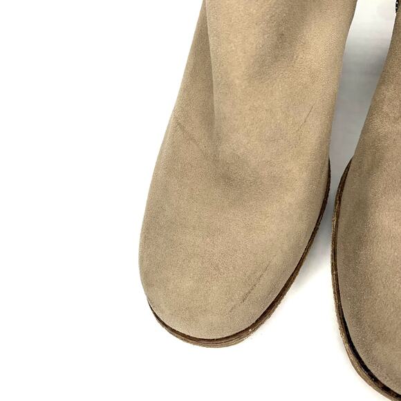 Frye Jen Shearling Short suede snow winter boots block heel beige women's size 7 - Picture 5 of 8